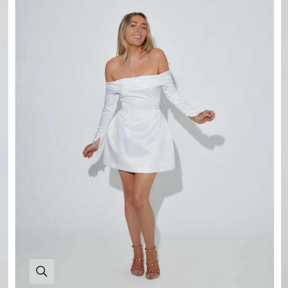 Oddmuse London The Ultimate Muse Satin Bardot Mini Dress size S